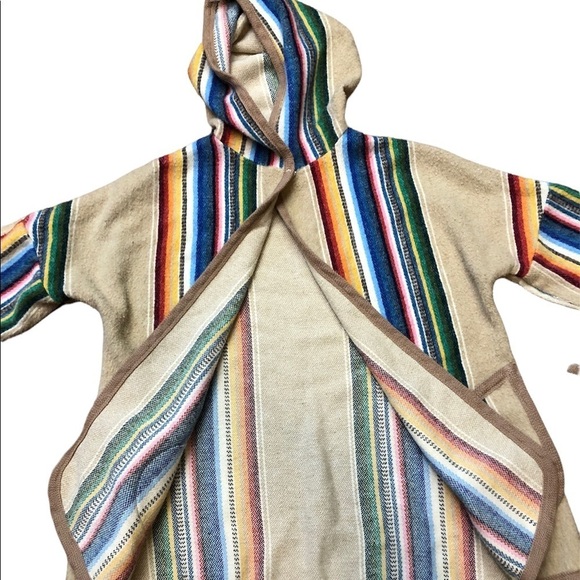Hooded Poncho Aztec-look Jacket - Picture 6 of 14